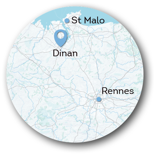 Carte de localisation Ouest IT près de Dinan, St Malo et Rennes